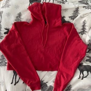 Urban Outfitters Cropped Red Hoodie